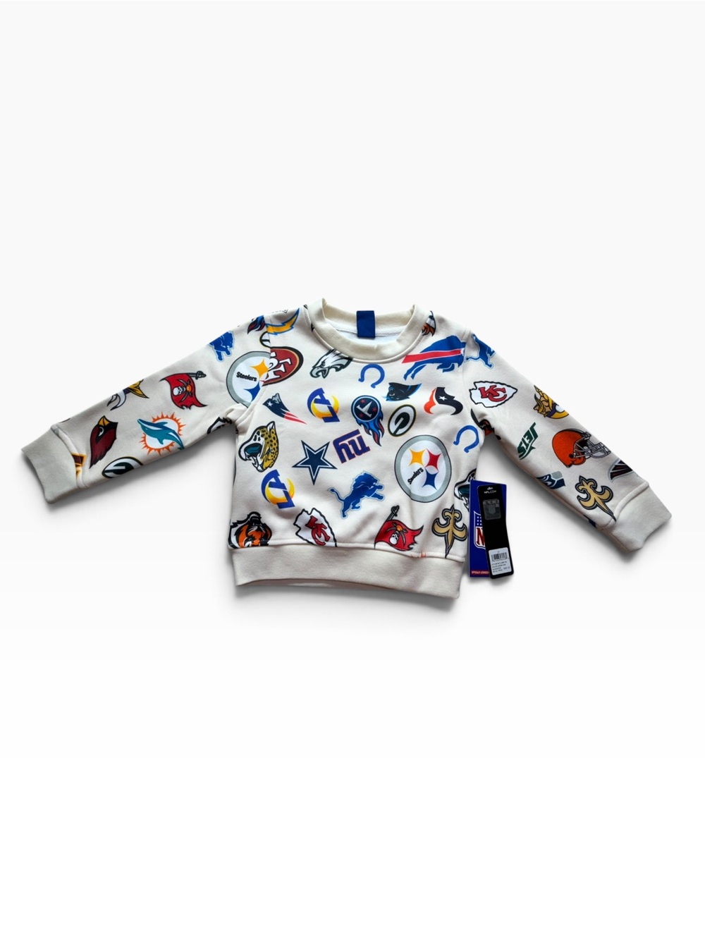 NFL All Team Logo Toddler Sweatshirt 2T NWT Cream Football Crewneck